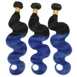 ombre hair T1B/Blue body wave